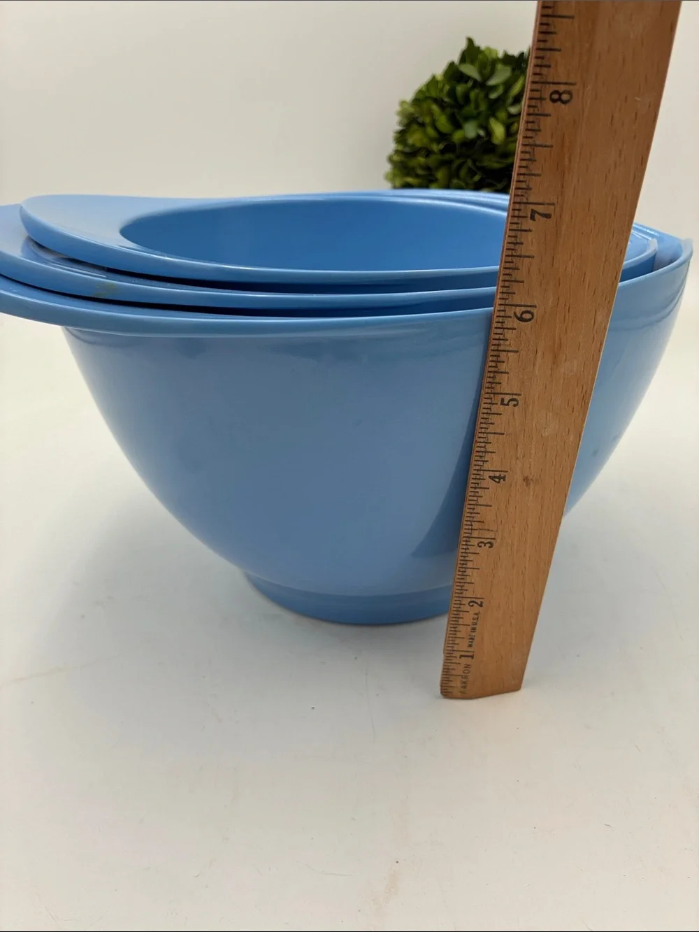 Williams Sonoma Set of 3 Stackable Melamine Blue Mixing Bowls